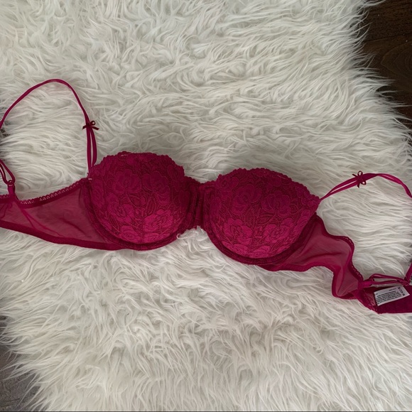 pink fuchsia lace Balconet bra by Maidenform, Sz 36C - Picture 4 of 13